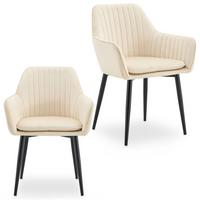 ESSZIMMERSTÜHLE SIENNA 2er-Set beige - Beige, Textil (58/86/58cm) - IDIMEX