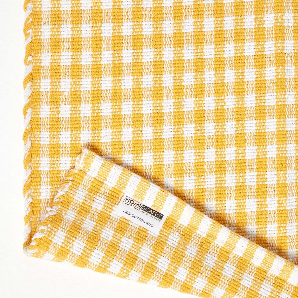 BAUMWOLLTEPPICH Vichy-Karo 110/170 cm - Gelb, Textil (110/170cm) - Homescapes
