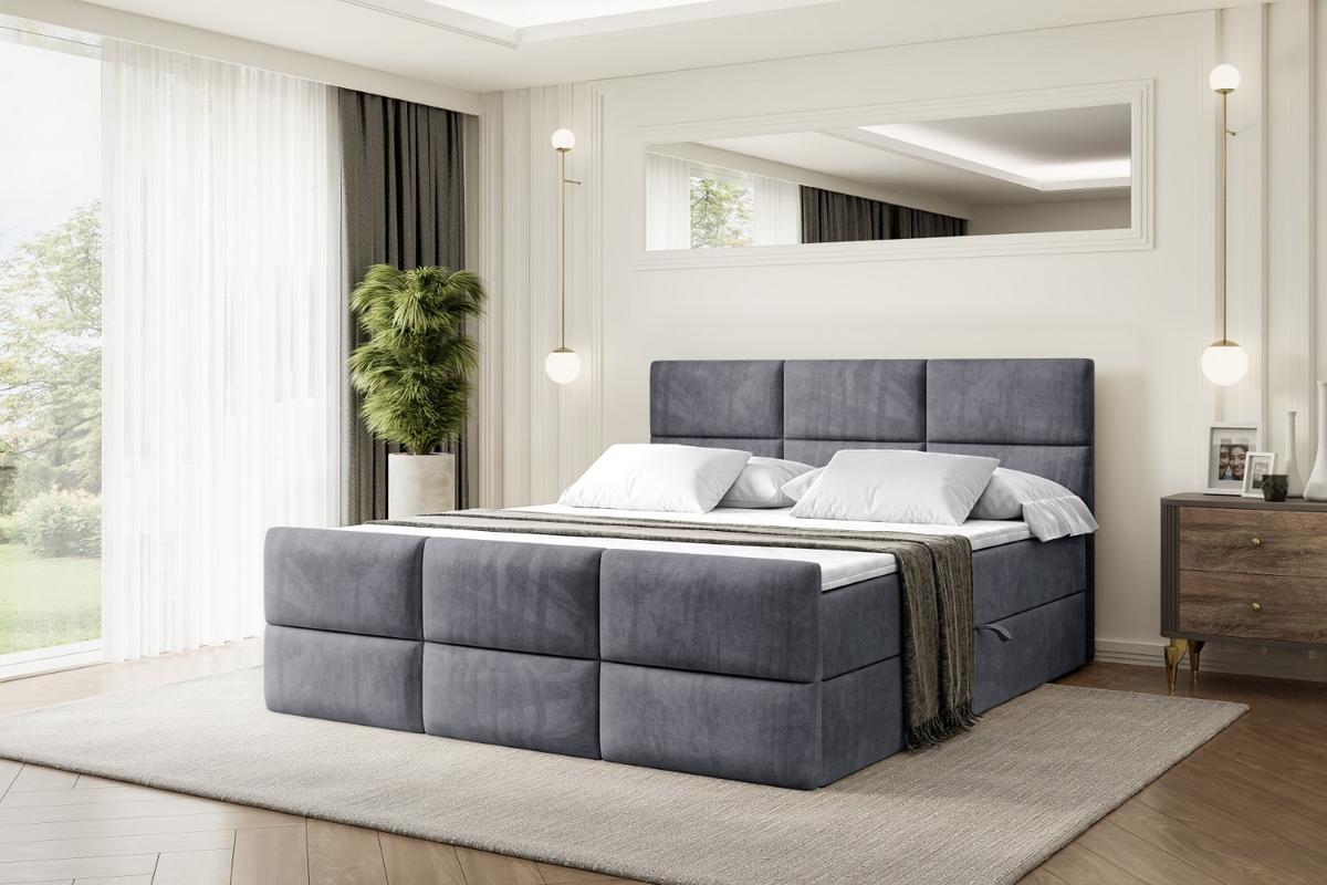 BOXBETT OHIO-Z - 120x200 cm - H3 - Dunkelgrau - Dunkelgrau, Holzwerkstoff (120/200cm) - ALTDECOR