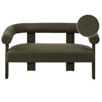 2-SITZER-SOFA Bouclé Dunkelgrün Ilbro - Grün, Textil (138/76/68cm) - Beliani