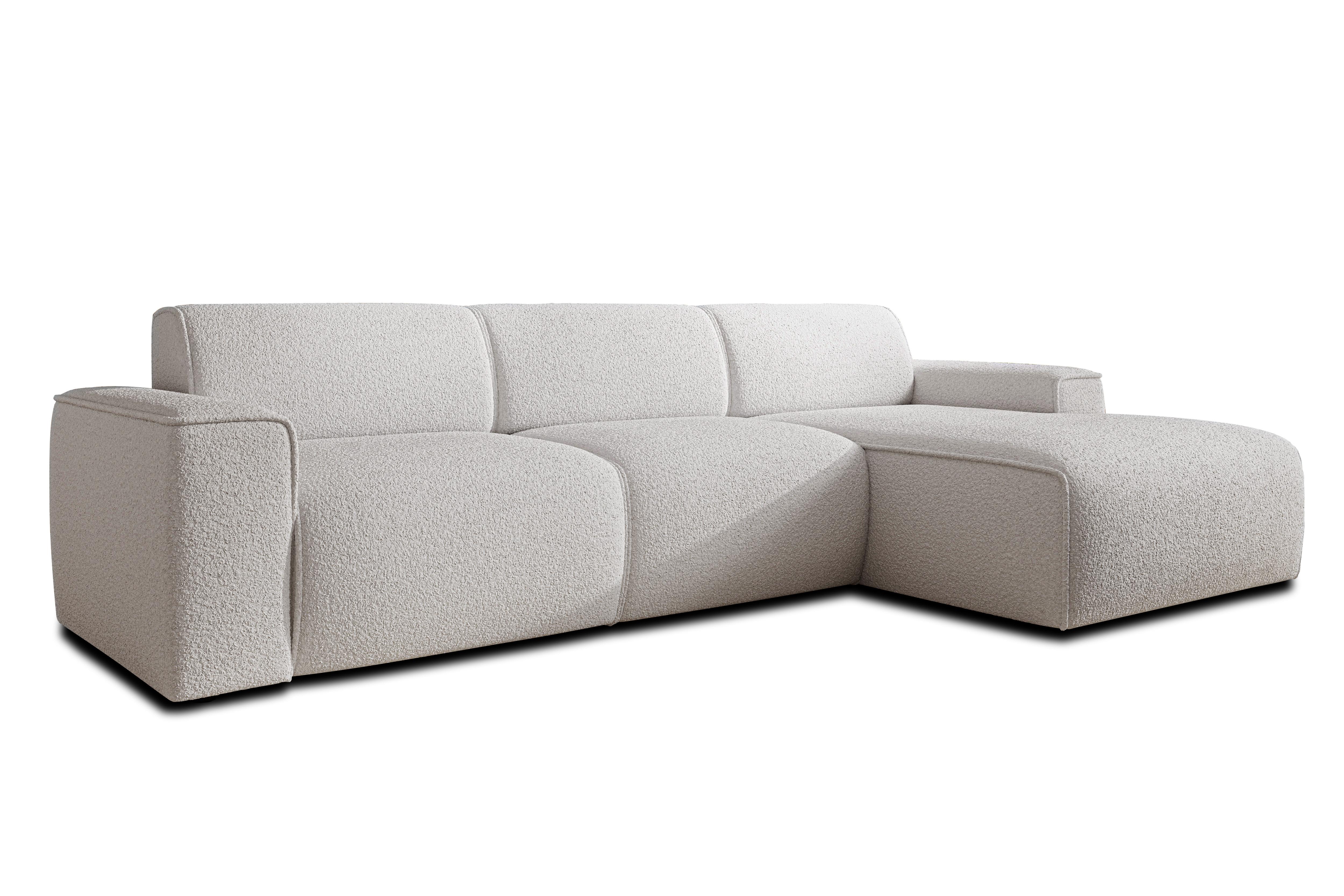 ECKSOFA L Form Didim mini Weiß 310/165/78 cm – stilvolle kleine Eckcouch R - Schwarz/Weiß, Kunststoff/Textil (310/165cm) - AX Living