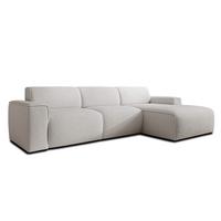 ECKSOFA L Form Didim mini Weiß 310/165/78 cm – stilvolle kleine Eckcouch R - Schwarz/Weiß, Kunststoff/Textil (310/165cm) - AX Living