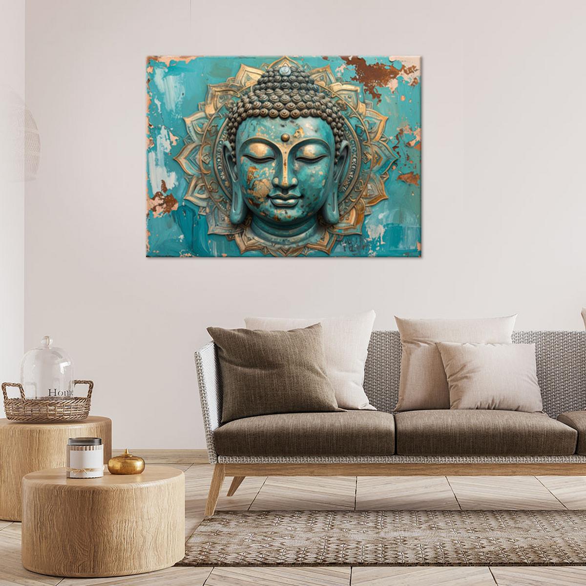 LEINWANDBILD Zen und Orientalisch 60x40cm - Türkis, Textil (60/40cm) - Feeby