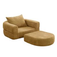 SCHLAFSESSEL in Chenille-Optik - Taupe, Textil (100/42/90cm) - Urban Meuble