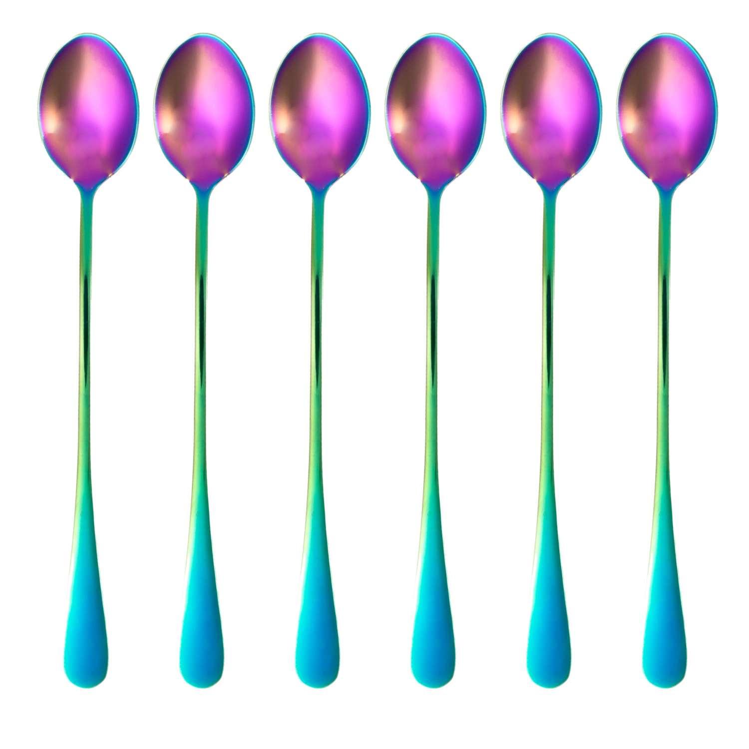 LÖFFEL 19 cm (6er-Set) - Multicolor, Metall - Intirilife