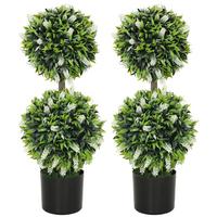 KUNSTPFLANZE 2er Set Kunststoff Stahl Weiß - Schwarz/Weiß, Kunststoff (70cm) - HOMCOM