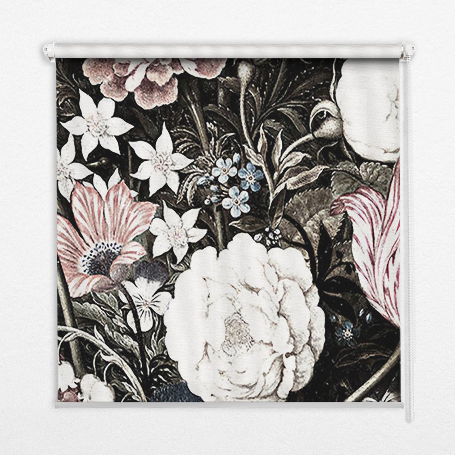 INNENROLLO - Fensterrollo - Rollo - 60x40 cm - Blumenstrauß - Weiß, Kunststoff (60/140/0.5cm) - TULUP