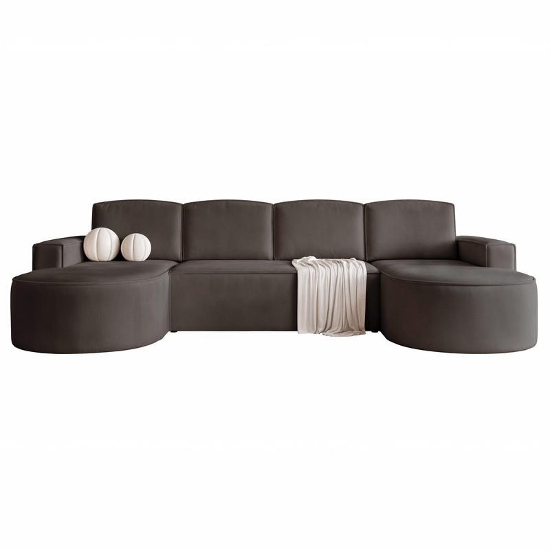 WOHNLANDSCHAFT SOFIA mit Schlaffunktion und Bettkasten Anthrazit - Schwarz, Textil (316/88/157cm) - Idohome