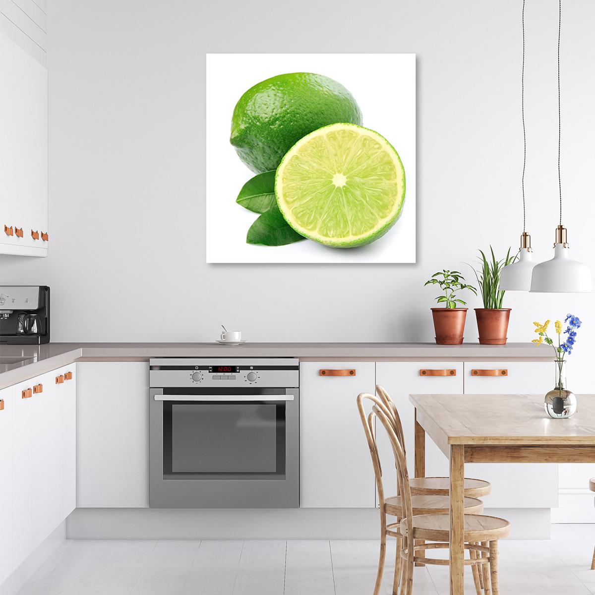 WANDBILD limette obst - Grün, Textil (40/40cm) - Feeby
