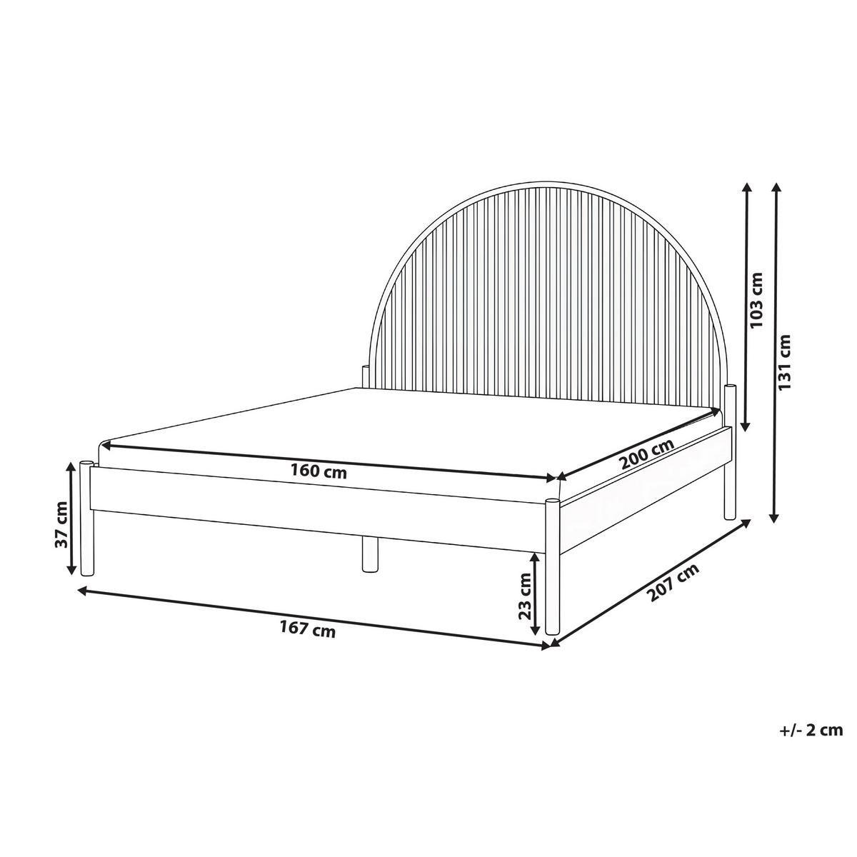BETT mit Lattenrost 160/200 cm Kiefernholz Hellbraun Mascortel - Hellbraun, Holz (160/200cm) - Beliani