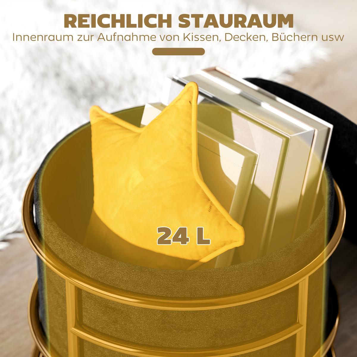 SITZHOCKER mit Stauraum, Kleiner Hocker mit Deckel für Wohnzimmer Schlafzimmer - Schwarz, Kunststoff (42/39/42cm) - HOMCOM