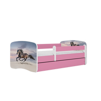 KINDERBETT Pferd im Galopp mit Schublade und Matratze 160/80 - Rosa, Holzwerkstoff (80/160cm) - RAUMHIRSCH FURNITURE