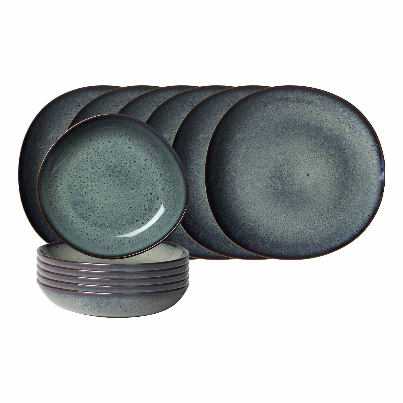TAFEL-SET Lave Gris 12-tlg. - Grau, Keramik (2/2/2cm) - like.Villeroy & Boch