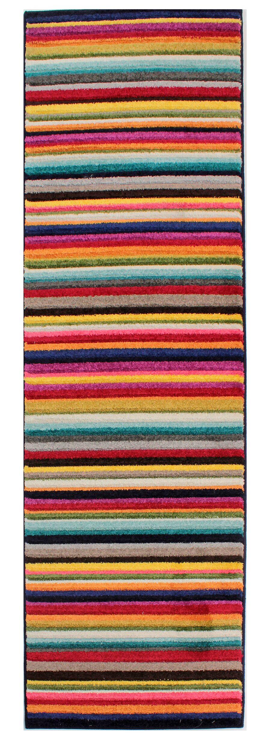 TEPPICH MEON, gestreift, Bunt, 66 x 300 cm - Multicolor, Textil (300/66cm) - KADIMA DESIGN