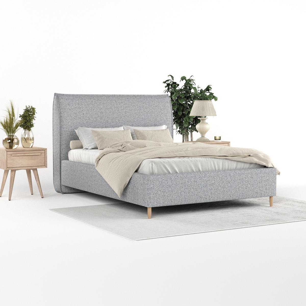 POLSTERBETT Mira 180/200 cm Grau im Riva Stoff - Naturfarben/Grau, Holz/Holzwerkstoff (180/200cm) - AltaBeds
