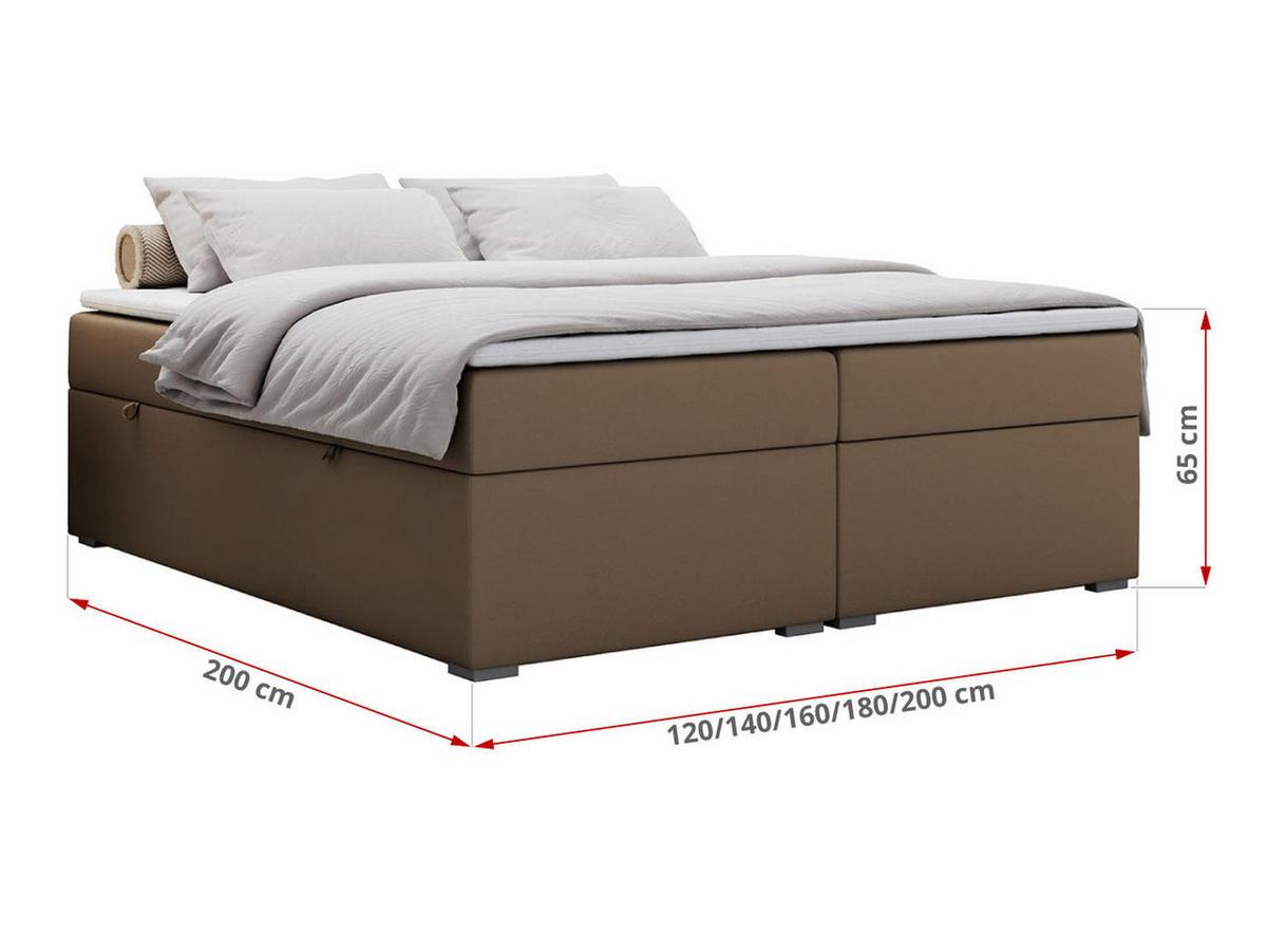 BOXBETT BESS 160/200 Braun Kunstleder - H4 - Braun, Holz/Textil (160/200cm) - MKS