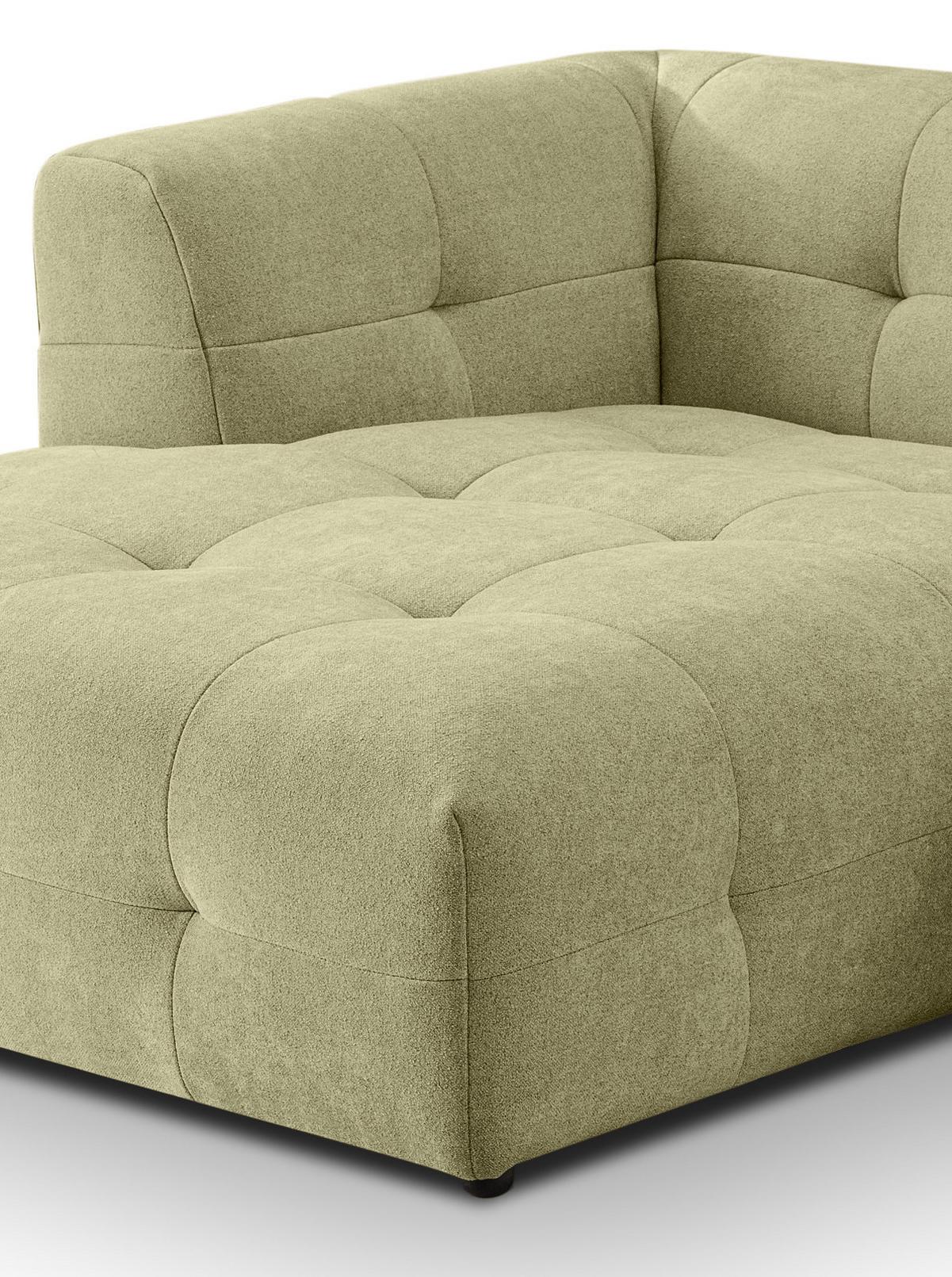 SOFA grün Webstoff 292 x 161 cm, Ecksofa 5-Sitzer, L-Sofa Ottomane links - Grün, Holz/Textil (292/161cm) - Inn.Furn