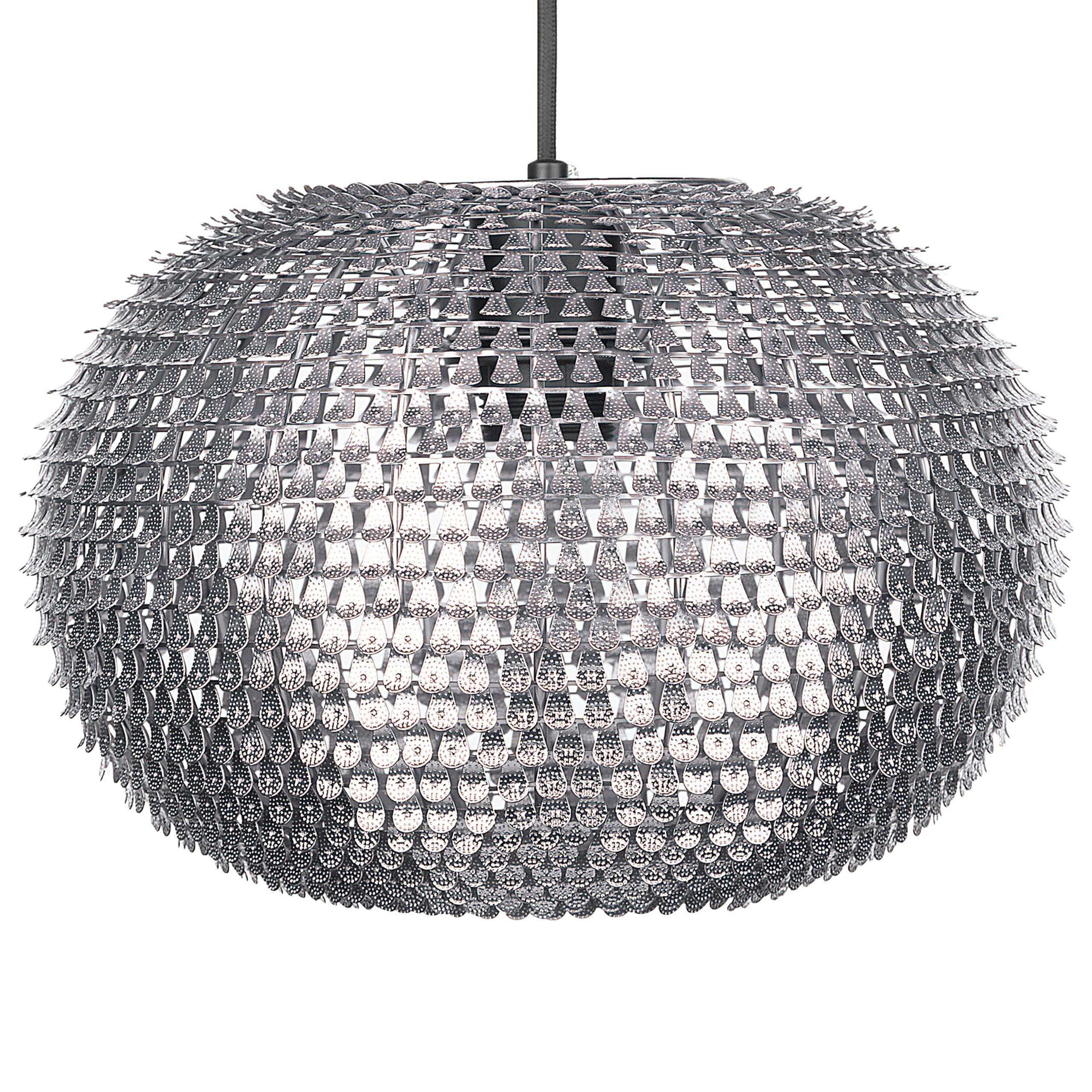 HÄNGELEUCHTE Reine 32/32/146 cm - Silberfarben, Metall (32/32/146cm) - Beliani