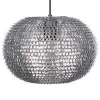HÄNGELEUCHTE Reine 32/32/146 cm - Silberfarben, Metall (32/32/146cm) - Beliani