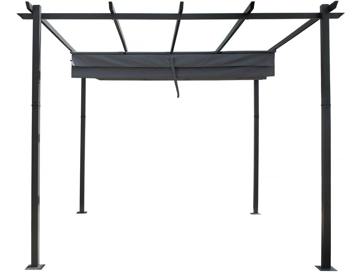 PERGOLA - MARKISE pergola en aluminium avec toit rétractable - 3 x 3 m - gris Grau - Grau, Metall (295/231/395cm) - Habitat Garten