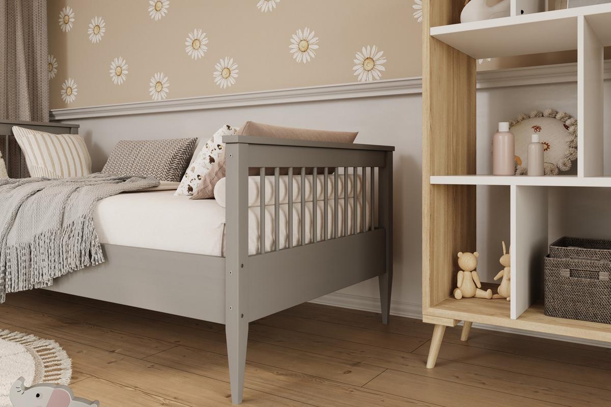 KINDERBETT Emili 80/90 -160/180/200 cm Grau 80/200 - Sonoma Eiche, Holz (90/200cm) - RAUMHIRSCH FURNITURE