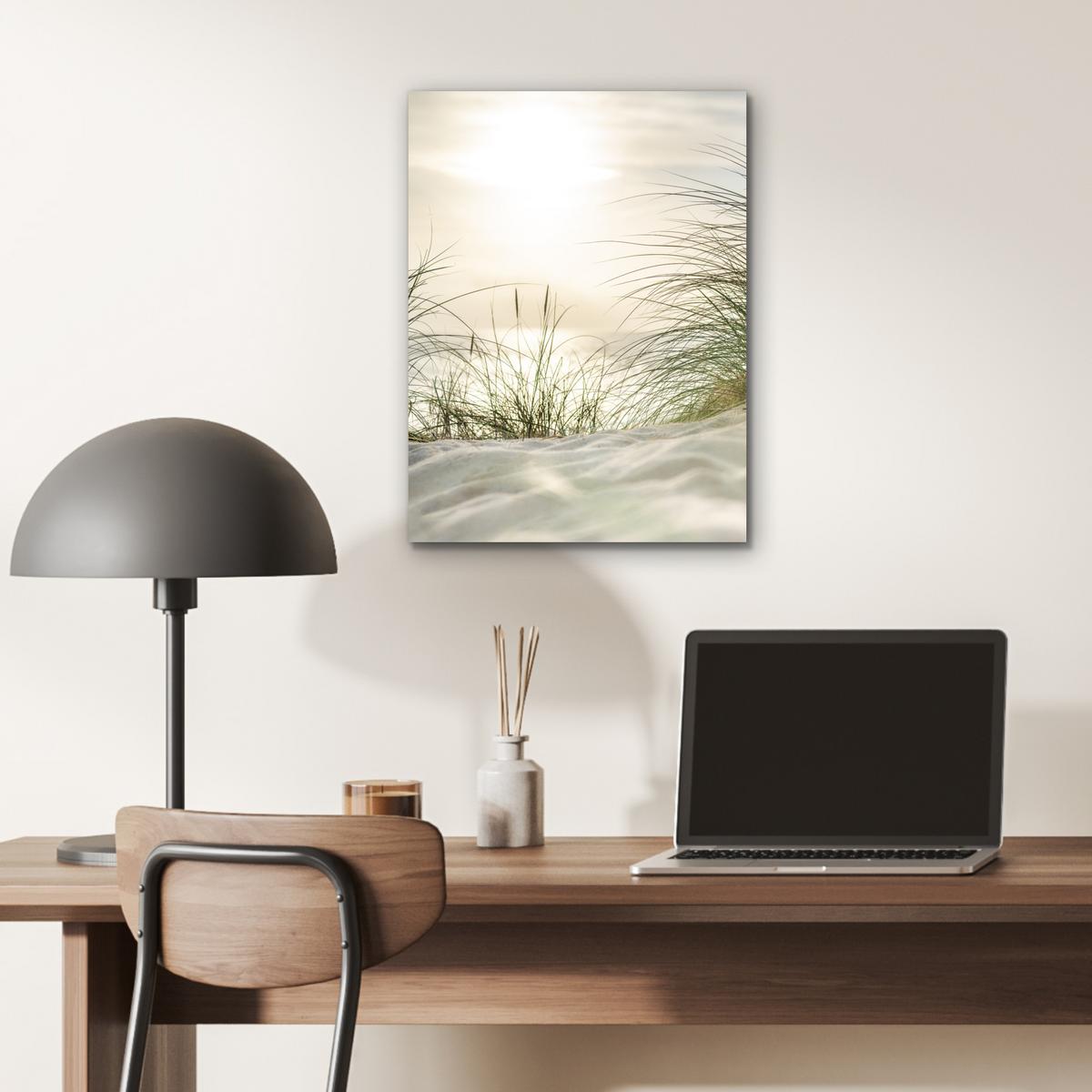 METALLBILD Dünen mit Strandhafer in der Sonne des Nationalparks Schleswig-Holsteinisches Wattenmeer 30x40 cm - Creme, Metall (30/40cm) - MuchoWow