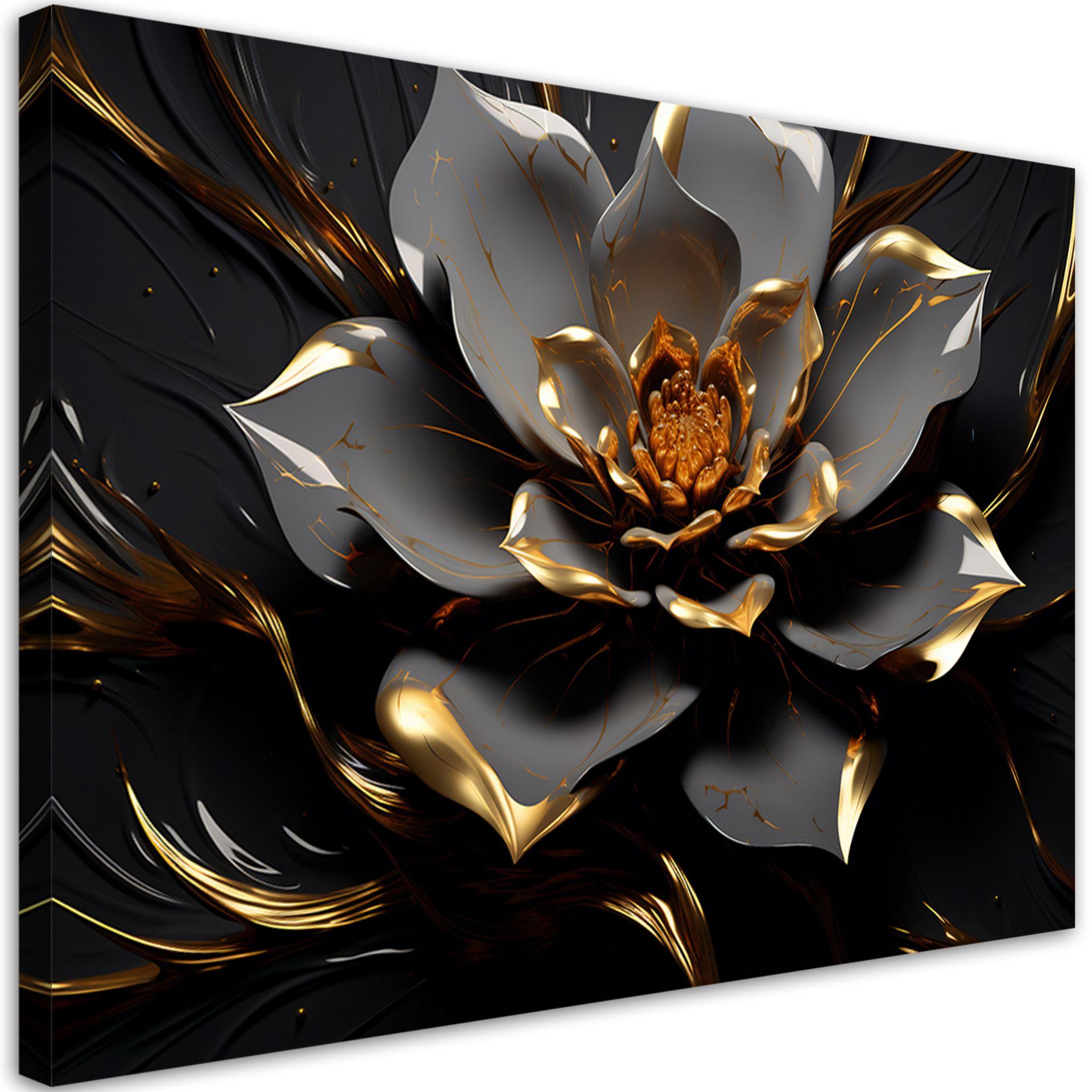 KUNSTDRUCK Schwarz 90/60 cm - Schwarz, Textil (90/60cm) - KUNSTLOFT