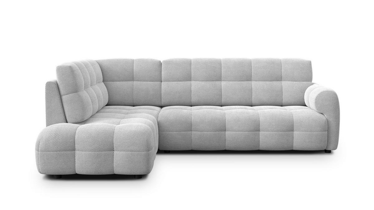 ECKSOFA MELLOW 5-Sitzer, hellgrau - Hellgrau/Schwarz, Holz/Textil (283/191cm) - Wozimo