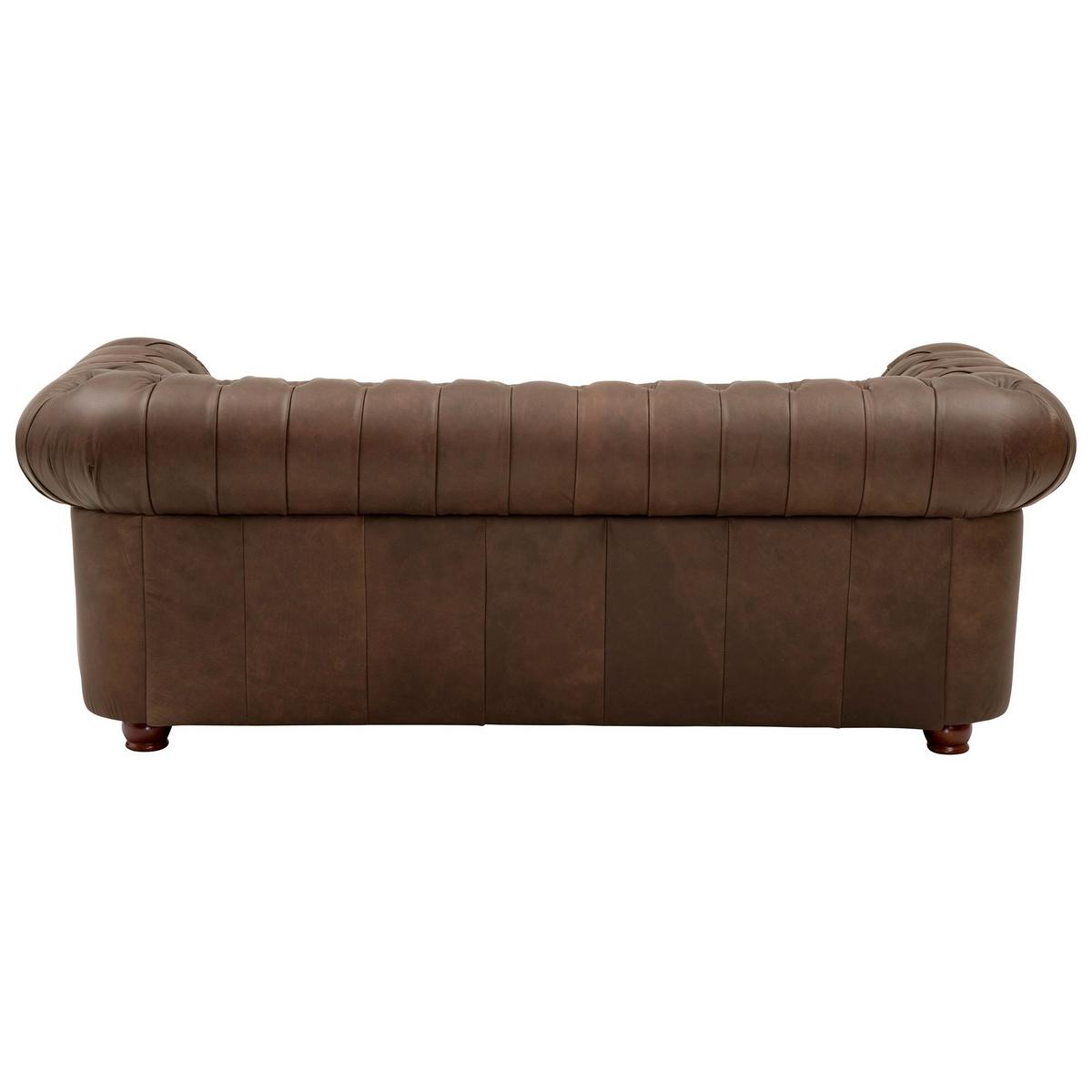 SOFA 3-Sitzer Kalea Echtleder (Antikoptik) braun - Braun, Leder (200/76/98cm) - 58aufmkessel