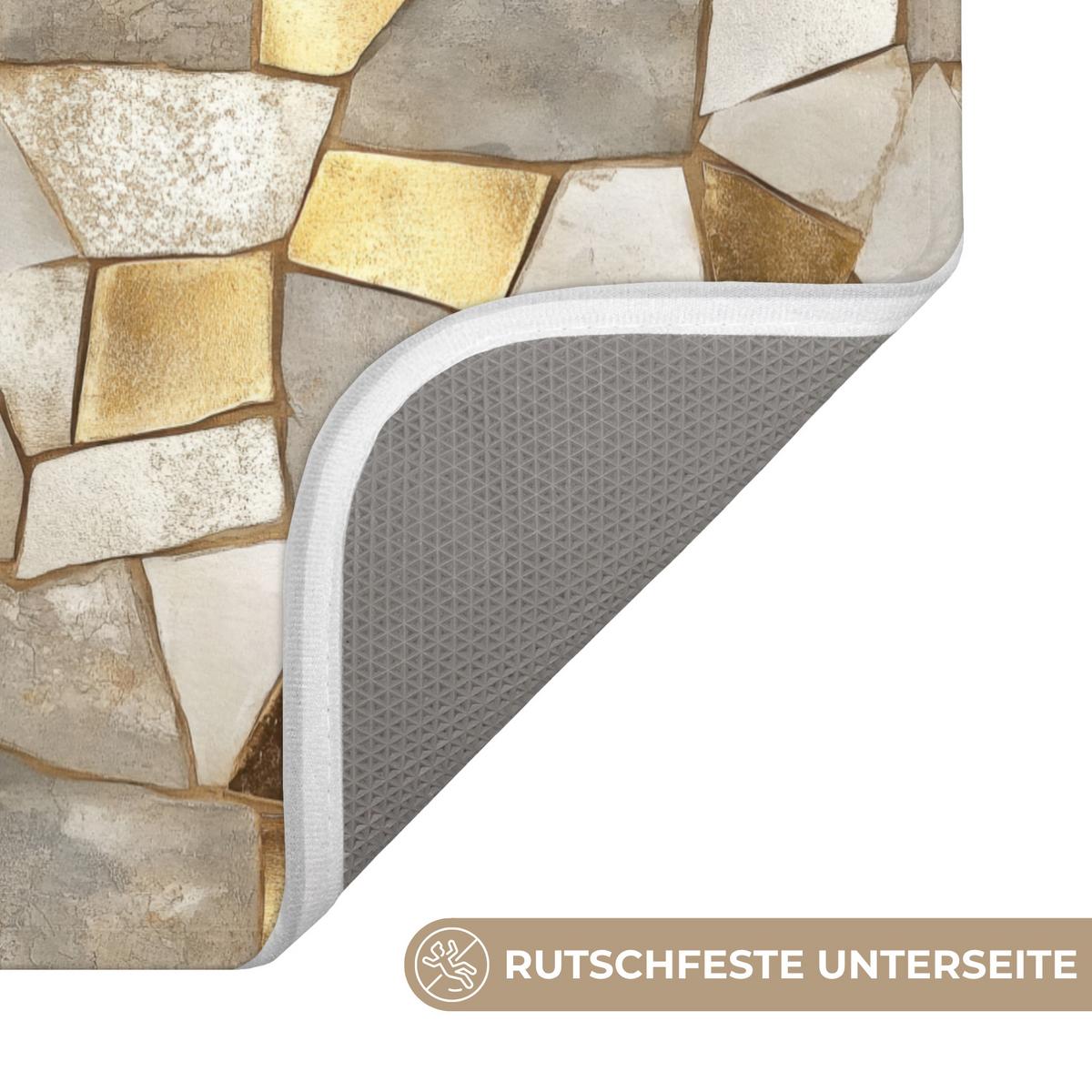WC-VORLEGER Mosaik - Marmor - Gold WC Teppich 40x60 cm - Champagner, Textil (40/1cm) - OnlyWow