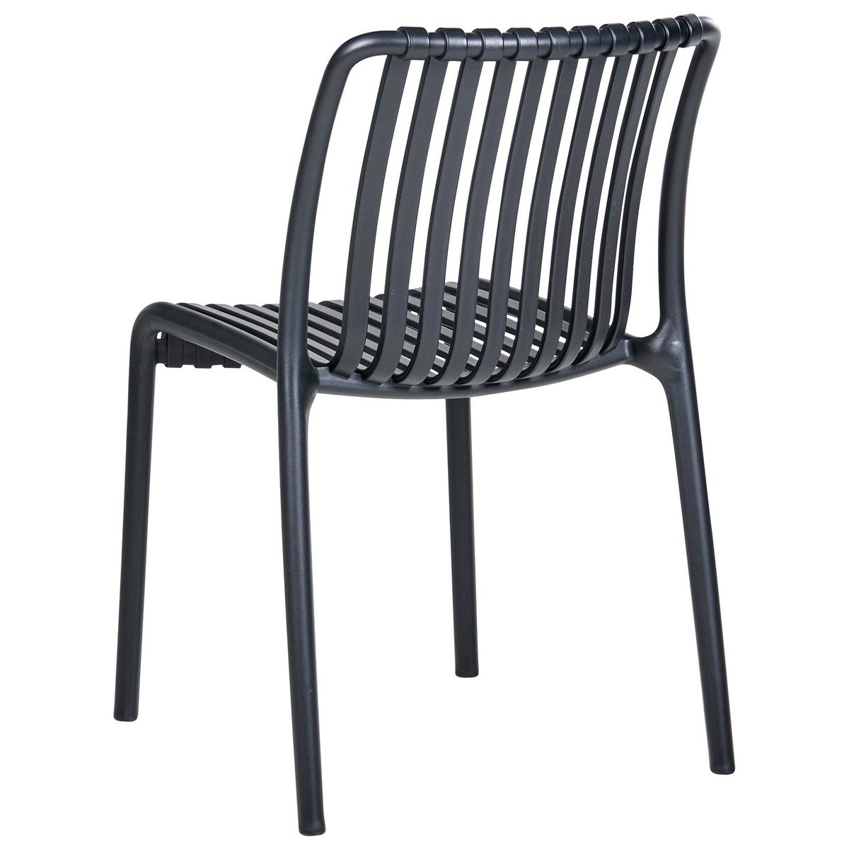 GARTENSTUHL 4er-Set Schwarz Ariccia - Schwarz, Kunststoff (45/78/50cm) - Beliani