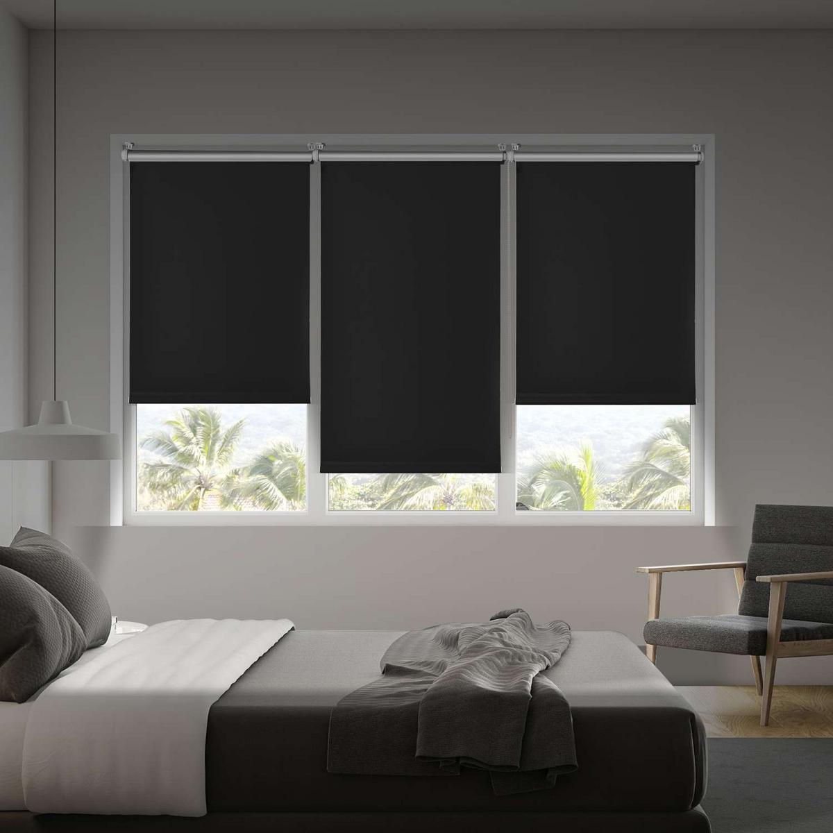 VERDUNKELUNGSROLLO Schwarz, 45 cm x 180 cm - Schwarz, Kunststoff (45/180cm) - STORESDECO