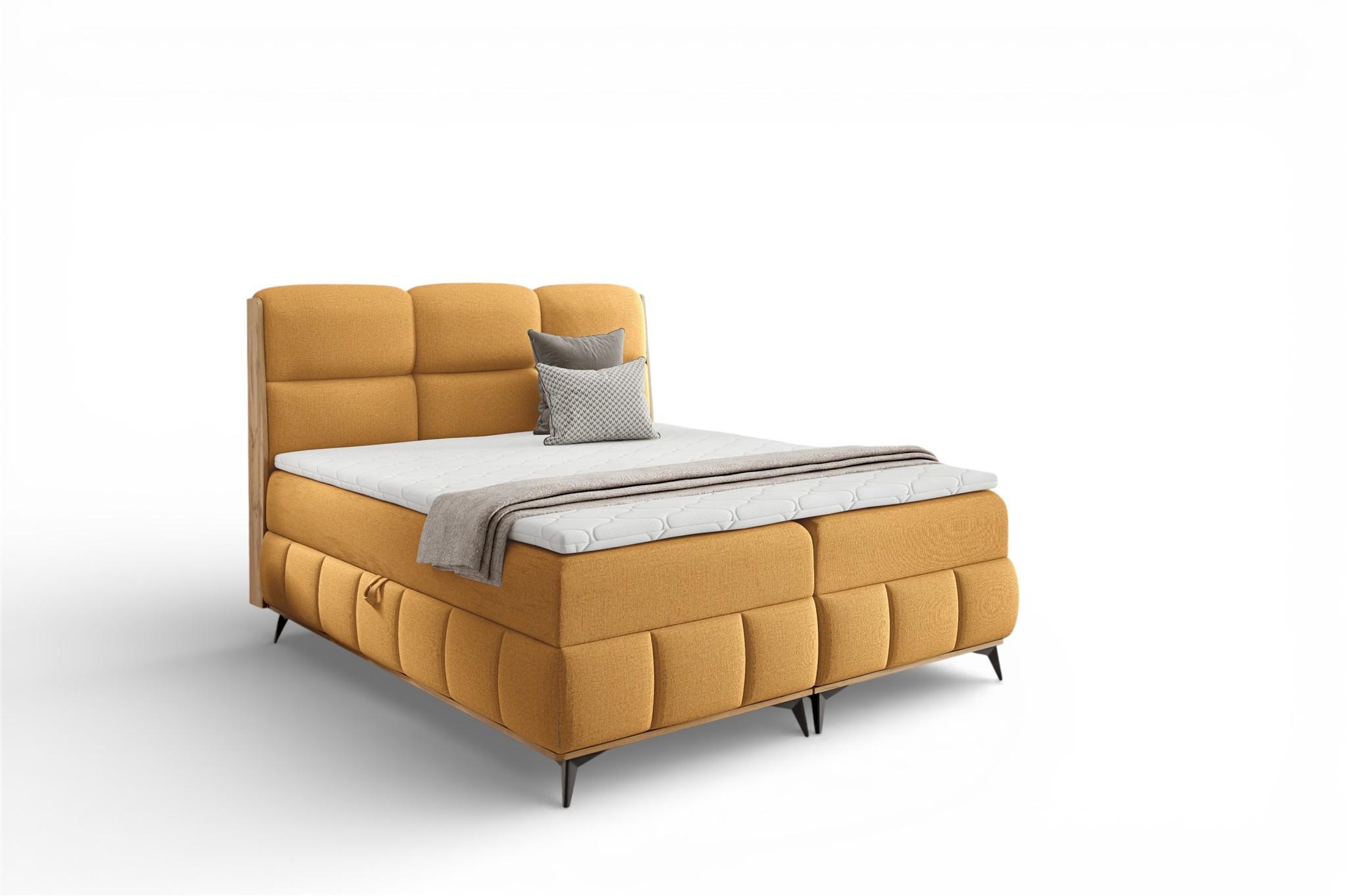 BOXBETT Charlie - Gelb, Holzwerkstoff/Textil (200/200cm) - Fun Möbel
