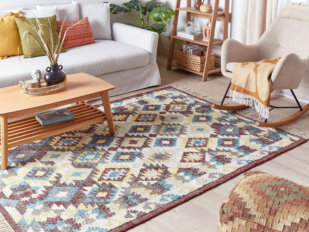 TEPPICH geflochten Fener 230/160 cm - Multicolor, Naturmaterialien (160/230cm) - Beliani