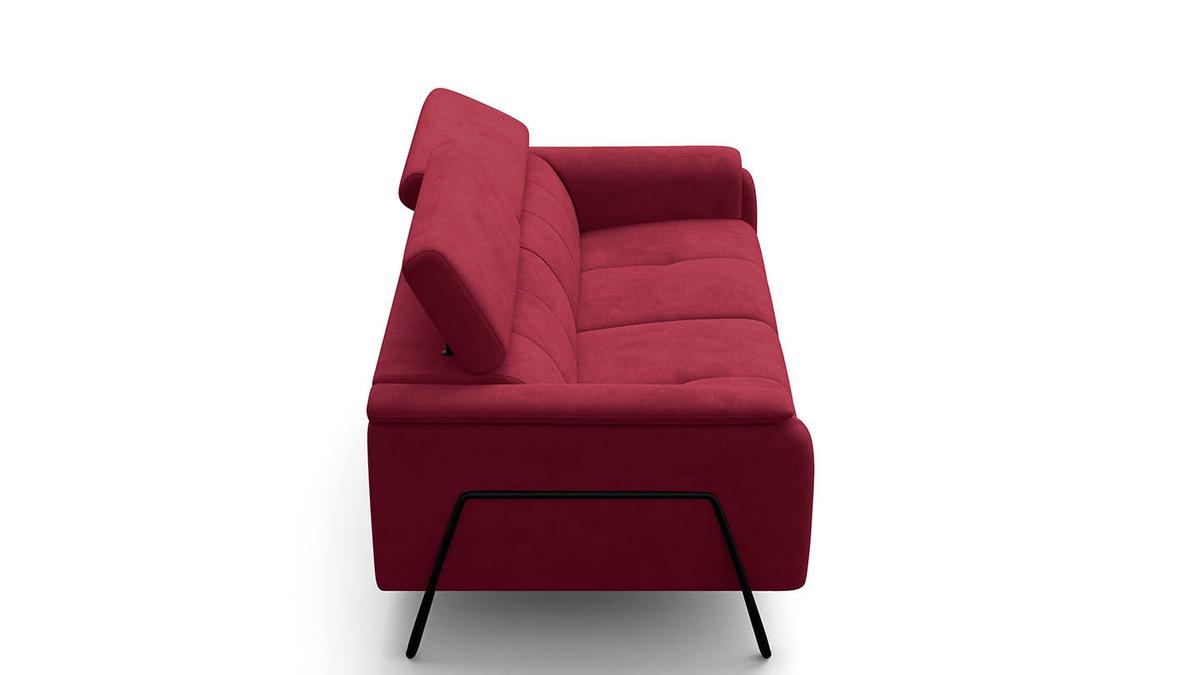 SOFA RODEN 3-Sitzer, rostrot, Veloursstoff - Rot, Holz/Textil (194/82/103cm) - Wozimo