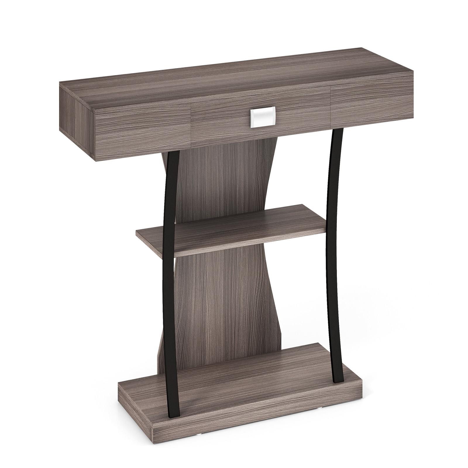 KONSOLENTISCH Grau - Grau, Holz (30/91/88cm) - COSTWAY
