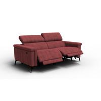 RELAXSOFA NORDEL 3-Sitzer, bordeaux - Bordeaux/Schwarz, Holz/Textil (194/80/105cm) - Wozimo
