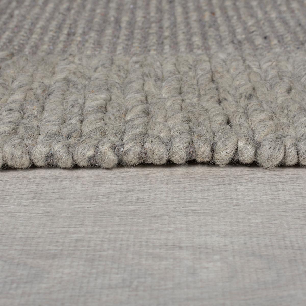 WOLLTEPPICH handgewebt CALDER, einfarbig, Grau, 160 x 230 cm - Grau, Textil (160/230cm) - KADIMA DESIGN