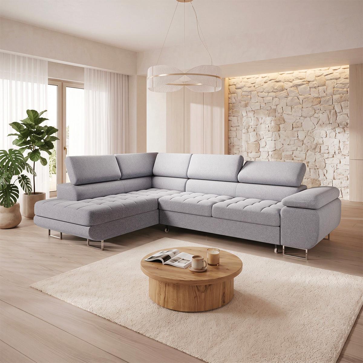ECKSOFA Eden 4 Sitzplätze Grau - Grau, Textil (271/201cm) - Petits-meubles