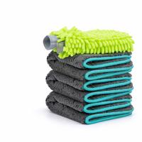 AUTO-MIKROFASERTUCH 3 Tücher plus 1 Handschuh - Multicolor, Textil (40/40cm) - addhome