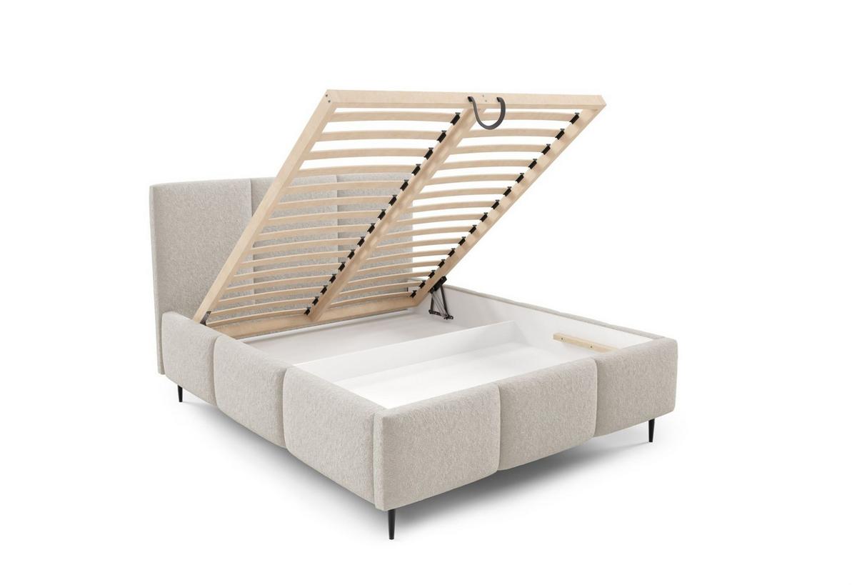 POLSTERBETT Miami - Beige, Holzwerkstoff/Textil (160/200cm) - Fun Möbel