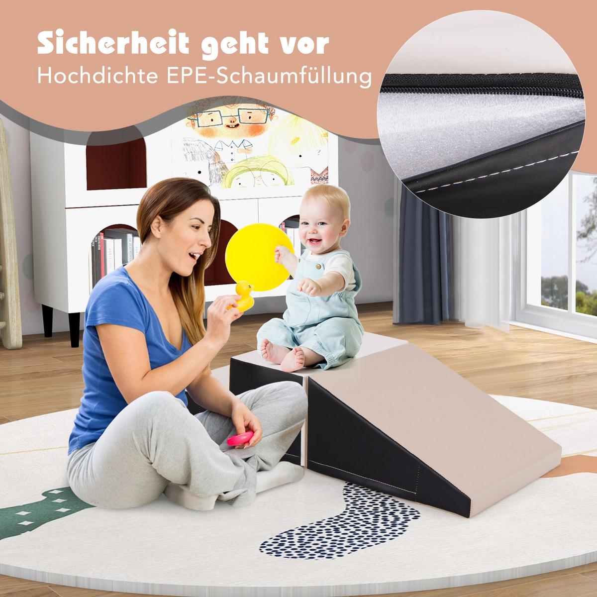 SOFTBAUSTEINE Grau (2er-Set) - Grau, Kunststoff (100/25/50cm) - COSTWAY