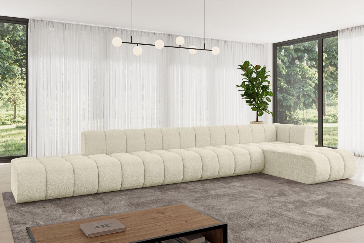 ECKSOFA modulares Sofa Zuvon-L3 - 478x177x70 cm Beige - Beige, Holzwerkstoff/Textil (478/177cm) - ALTDECOR