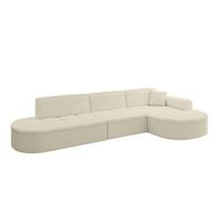 ECKSOFA Ottomane Rechts TARO-L2 - 328x171x79,5 cm Beige - Beige, Holzwerkstoff/Textil (328/171cm) - ALTDECOR