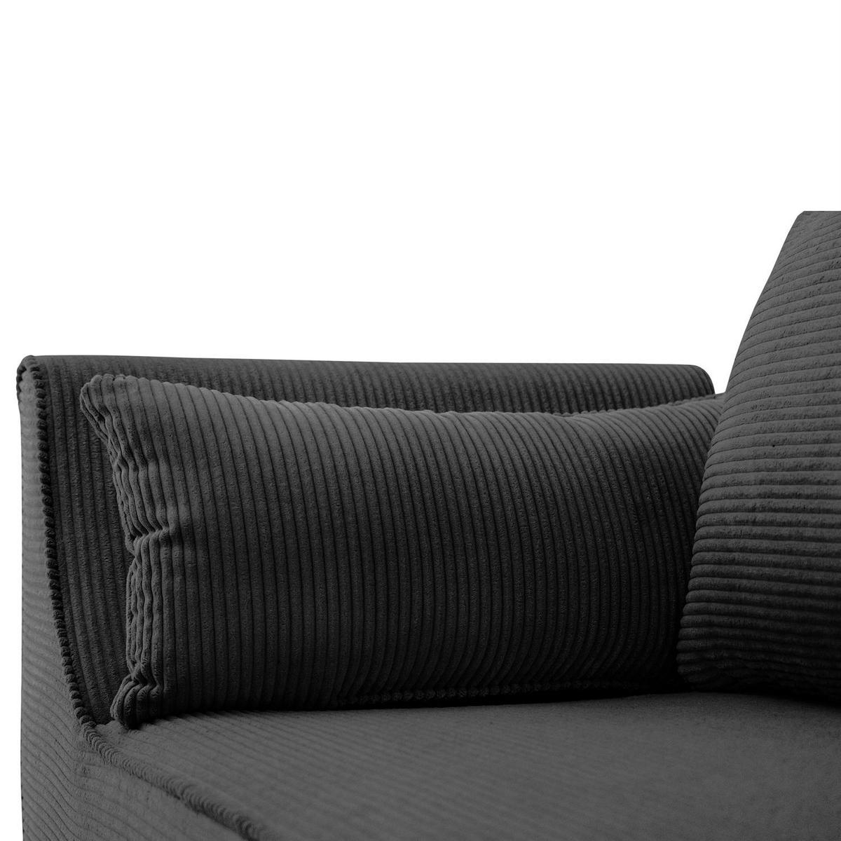 SOFA ASPEN Zweisitzer mit Schlaffunktion, Anafi 19 - Graphitfarben, Textil (267/94/95cm) - Lookway