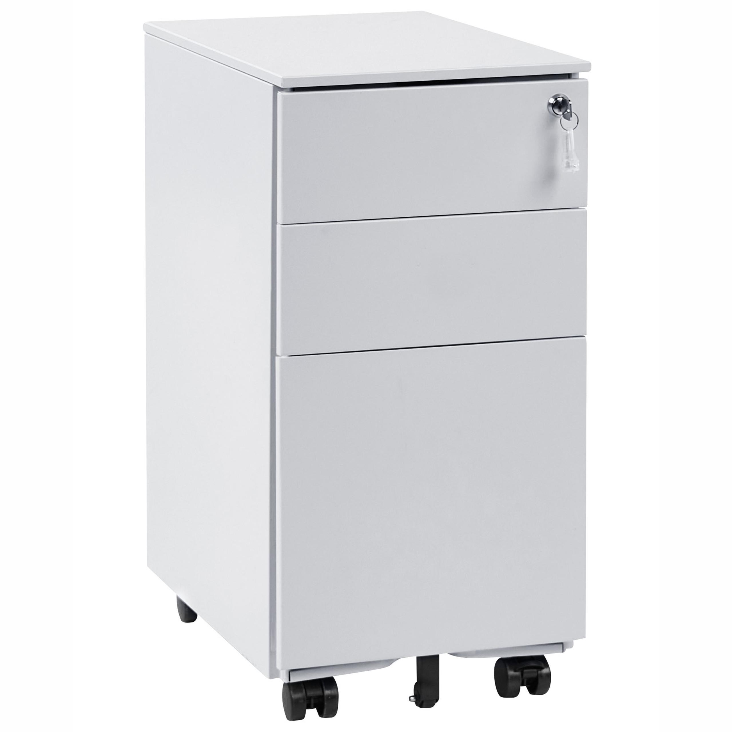 BÜROSCHRANK Metall Hellgrau Bolsena - Hellgrau/Grau, Metall (30/60/45cm) - Beliani