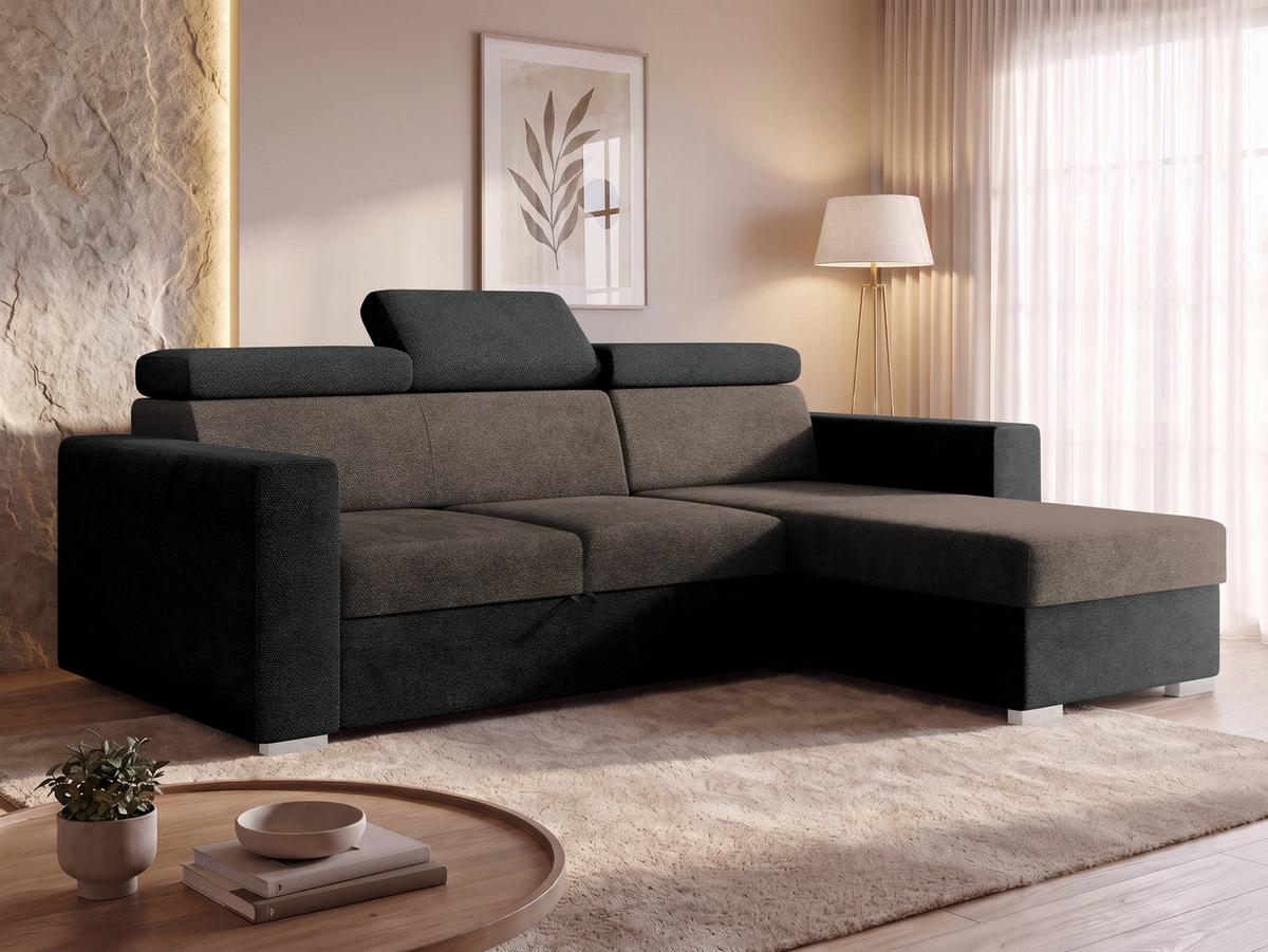 ECKSCHLAFSOFA Pedro 2rLC - Anthrazit/Silberfarben, Holz/Kunststoff (235/170cm) - MIRJAN24