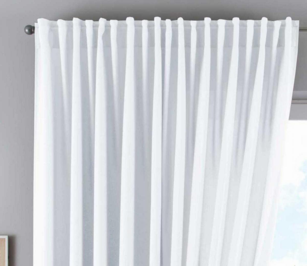 SCHLAUFENGARDINE »Palermo« HxB 250x300 cm Weiß - Weiß, Textil (300/250cm) - Gardinenbox