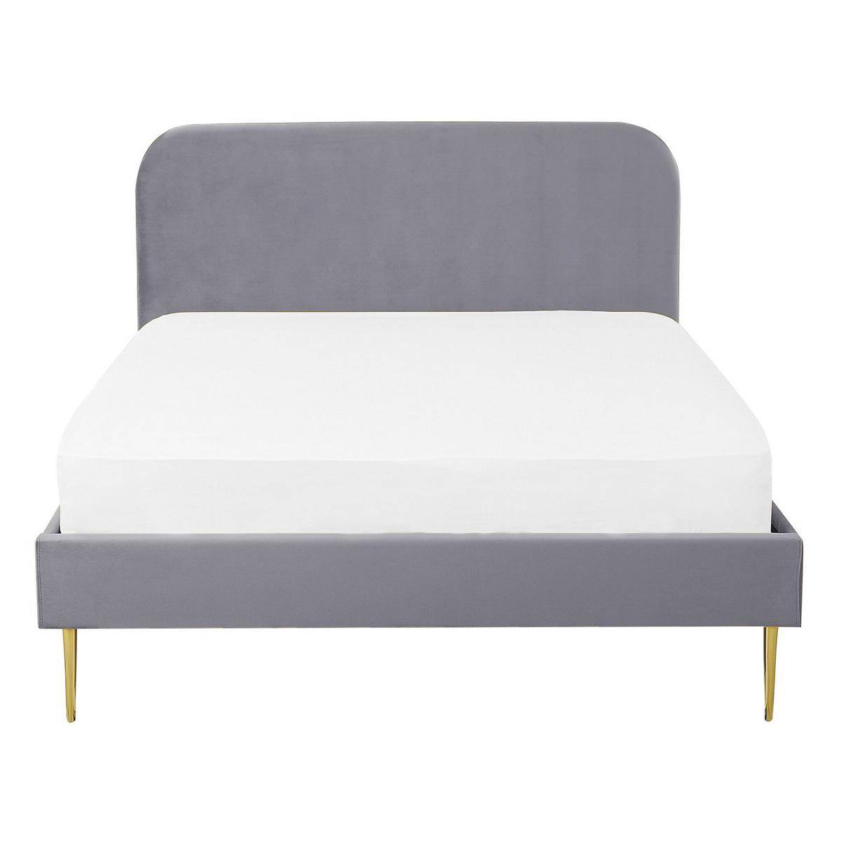 POLSTERBETT 140/200cm Grau Flayat - Grau, Textil (140/200cm) - Beliani