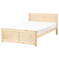 BETT mit Lattenrost 120/200 cm Kiefernholz Hellbraun Dauphin - Hellbraun, Holz (120/200cm) - Beliani